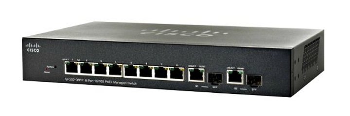 Cisco Cisco SF 302-08P 8-Port 10/100 PoE Managed Network Ethernet Switch PSU/ 