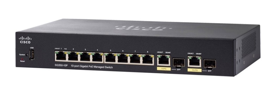 Cisco SG350-10P 10-Port Gigabit PoE Managed Switch - Cisco