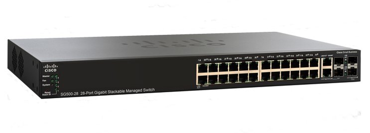 Cisco SG500-28 28-port Gigabit Stackable Managed Switch - Cisco