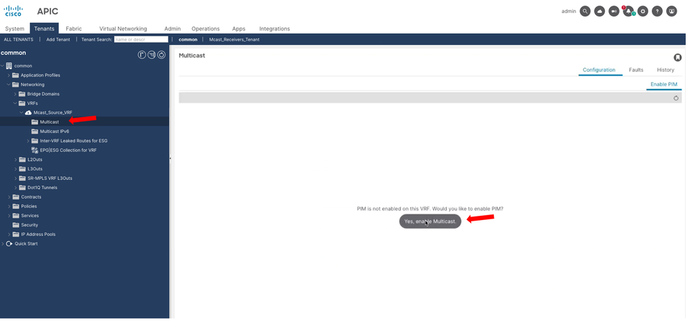 Enable VRF Multicast Common