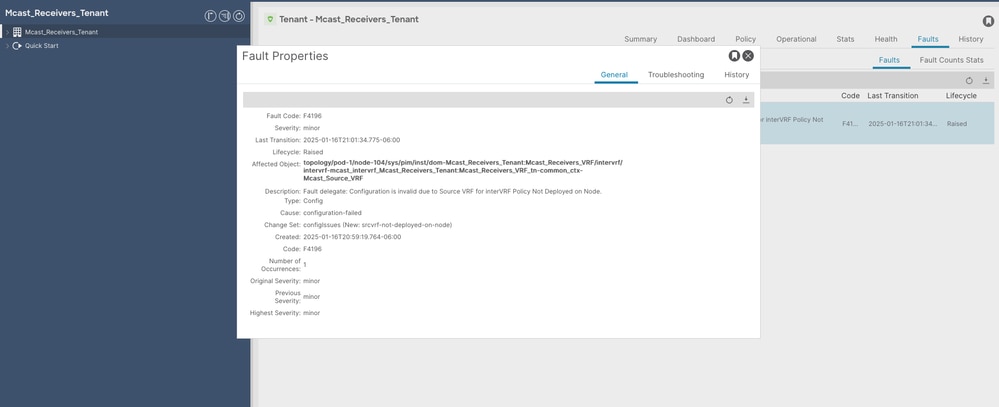 Fault VRF Source not Deployed