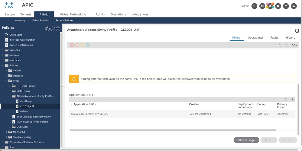 EPG to Associated Static AAEP - Configure Option 2