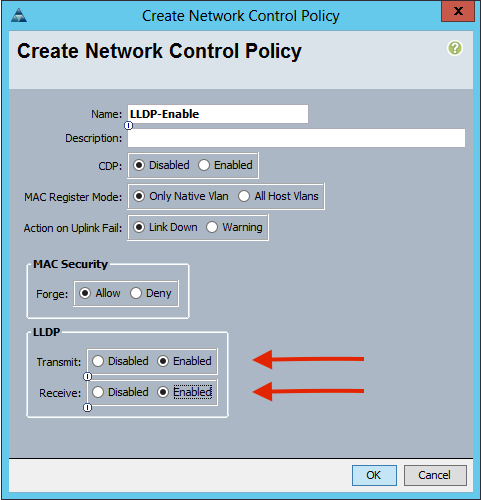 VMM domain integration with ACI and UCS B Series - Enable LLDP in both directions