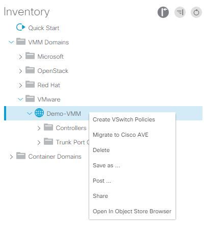 VMM domain integration with ACI and UCS B Series - Choose Create VSwitch Policies from the APIC user interface
