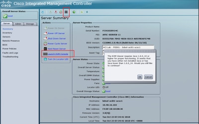 Launch the KVM Console from the CIMC GUI