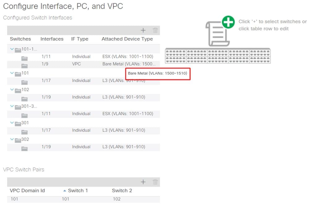 Quick Start showing VLANs when Access Policies are complete