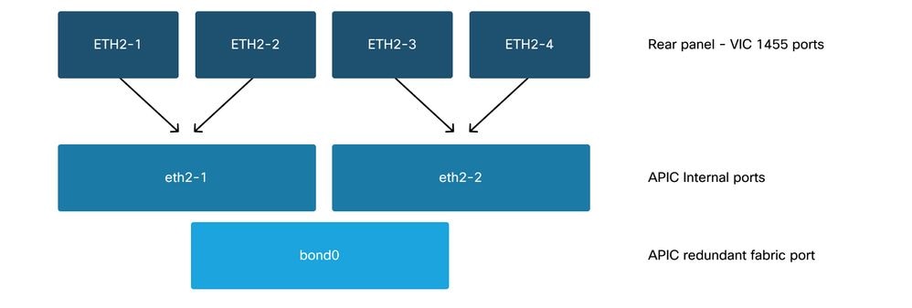 Mapping of VIC 1455 Physical Interfaces to APIC OS Logical eth Interfaces