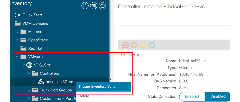 Manually trigger inventory sync