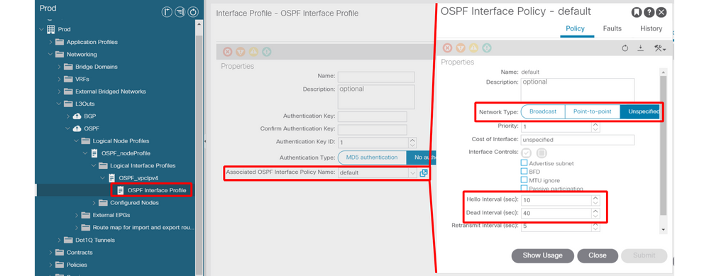 OSPF Interface Policy