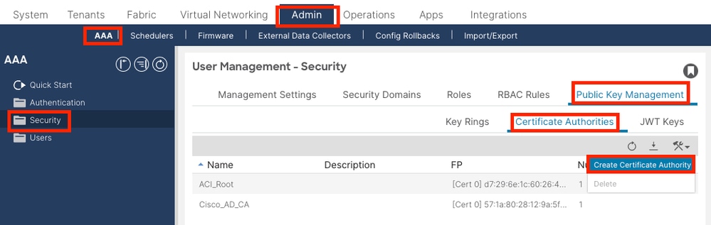 Add Root CA Step 1