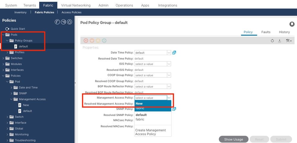 Apply New Manage Access Policy
