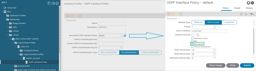Configuración de Ignorar MTU