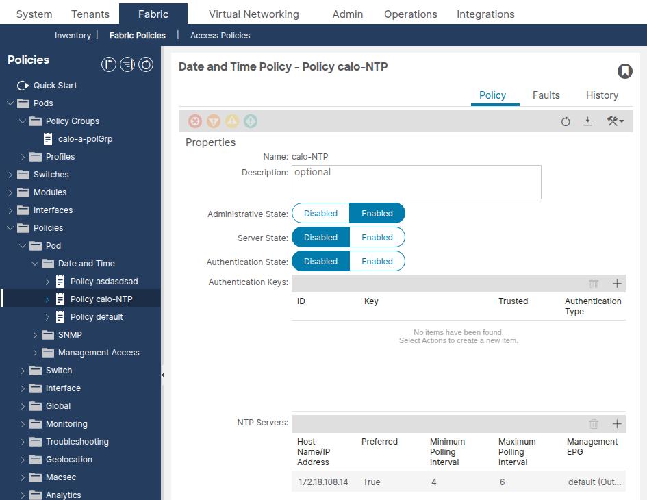 verify Date and Time Policy has an NTP Provider