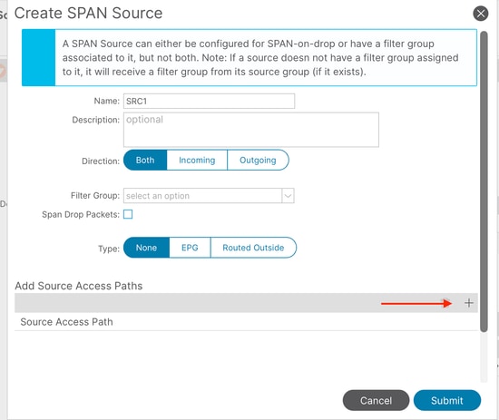Image 7: Configuration of an access ERSPAN source