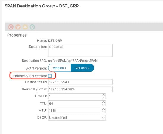 Image 40: Option to Enforce SPAN version