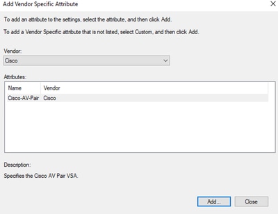 Aggiungi Cisco AV-Pair
