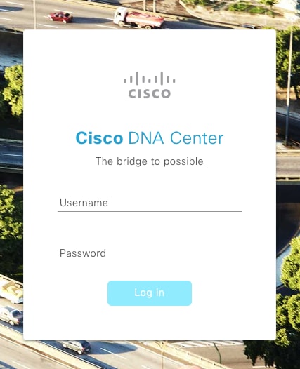 Cisco DNA Center登入頁面