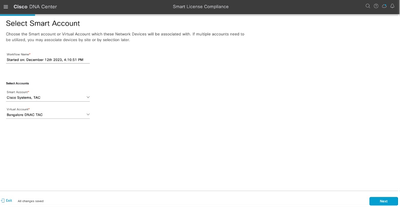 Select Smart Account and Virtual Account