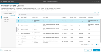 Choose Device Whose License Utilization to Report