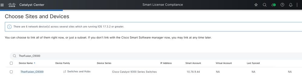 Choose Sites and Devices