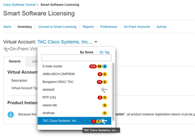 Navigate to Inventory and Select Virtual Account