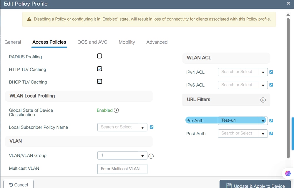 Edit Policy Profile