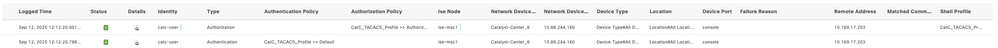 Attribute Misconfiguration - Symptom in Cisco ISE (TACACS Logs)