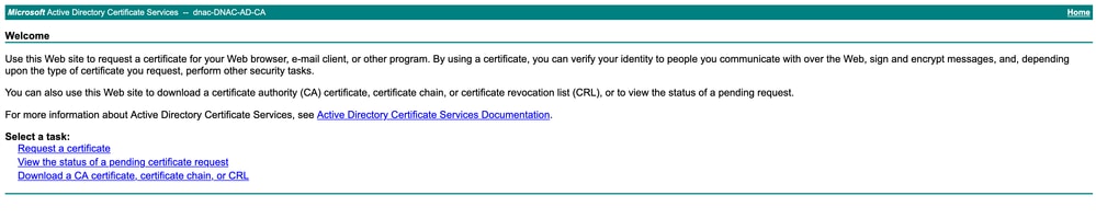 Log In Page http://localhost/certsrv/