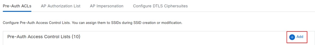 Add Pre-Auth Access Control List