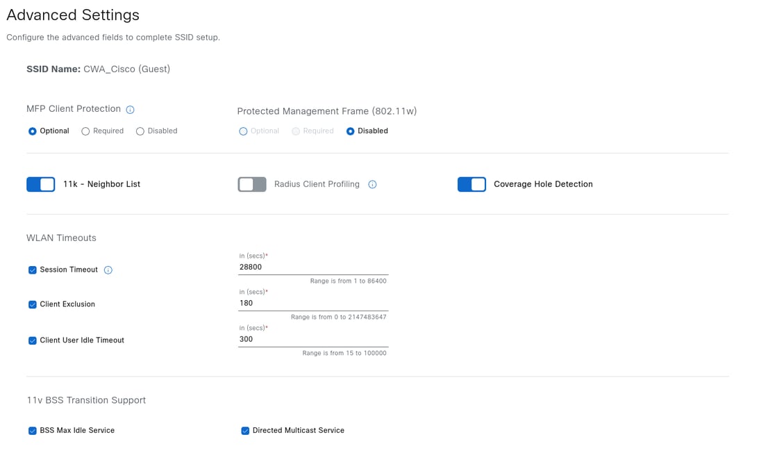 Configure Advanced Settings