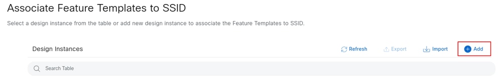 Associate Features Template to SSID