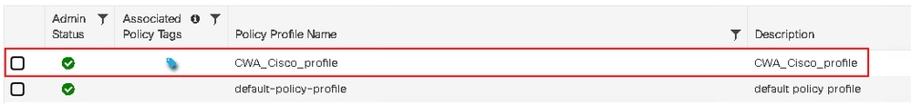 Policy Name Configuration