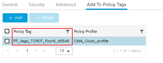 Add to Policy Tags