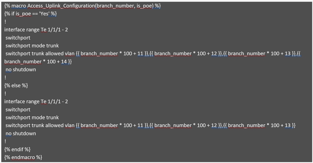 Access Uplink Configuration