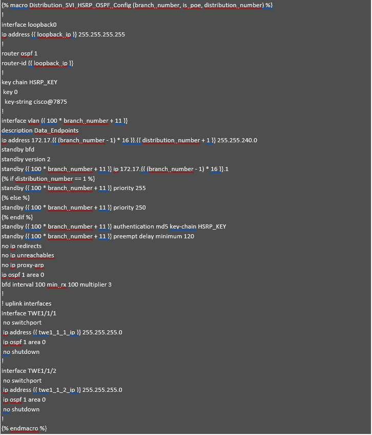 Distribution SVI_HSRP_OSPF Config