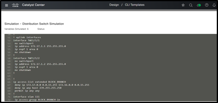 (4) Distribution Switch Template Simulation Inputs and Outputs