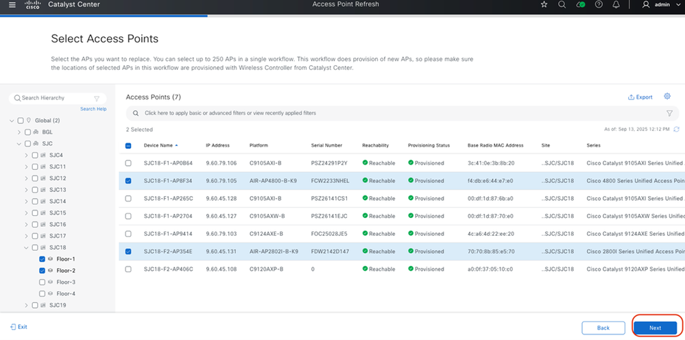Old Access Points Selection