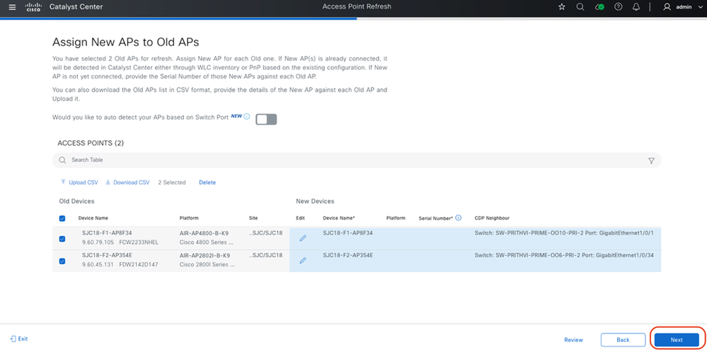 New Access Points Selection