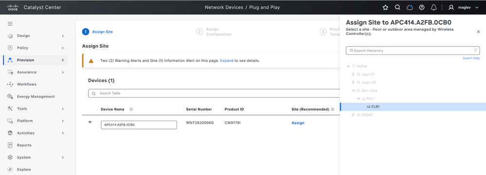 Assign to a site