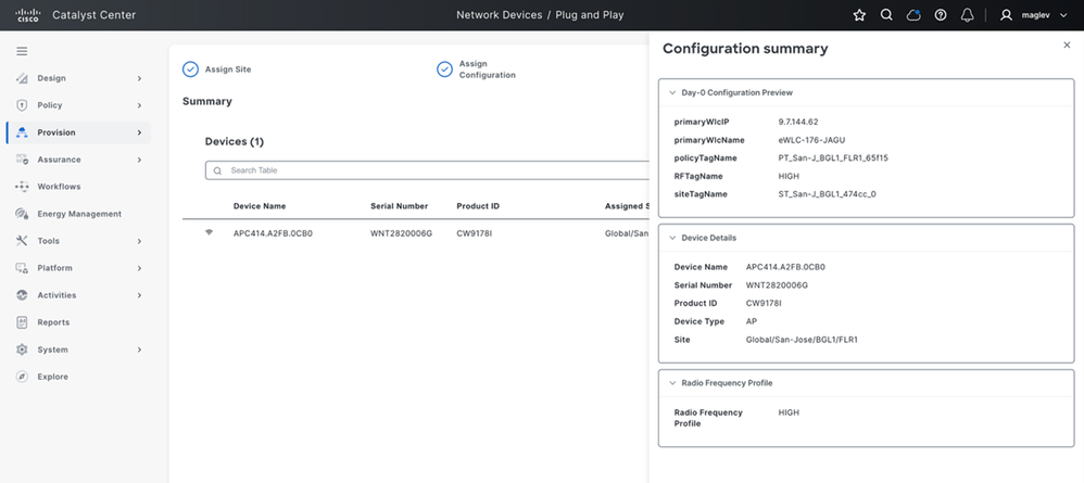 AP Configuration Summary