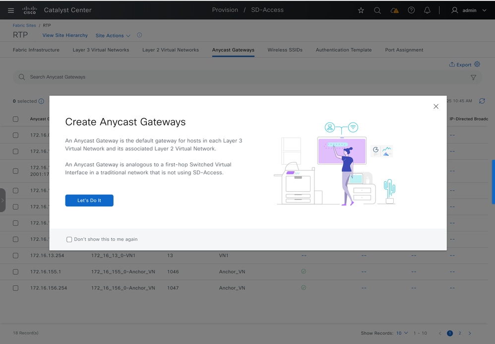 Create Anycast Gateways