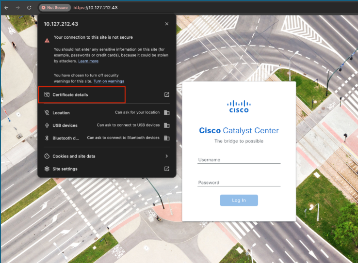 Open certificate details
