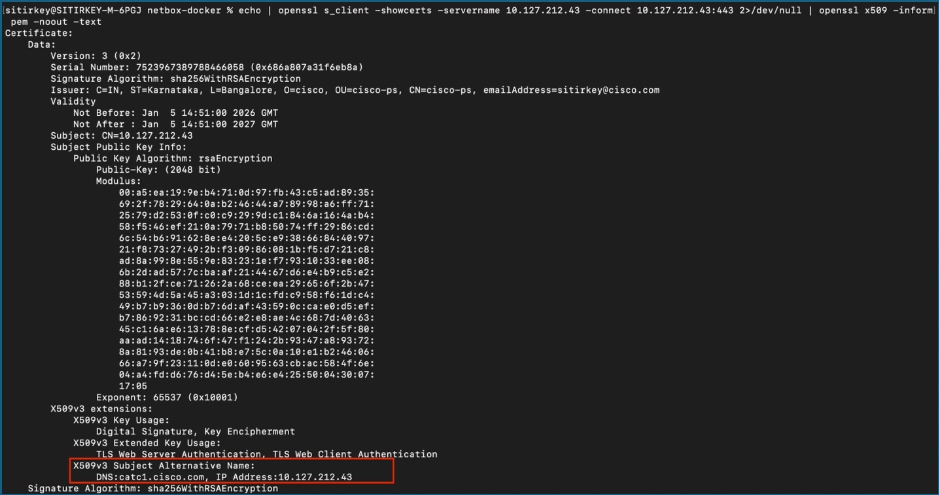 SAN entries on CLI