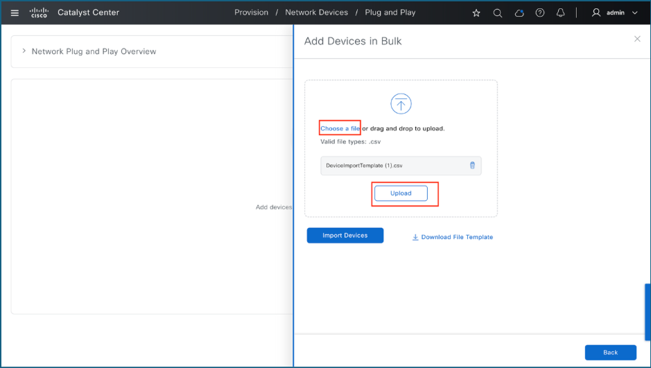 Upload csv file