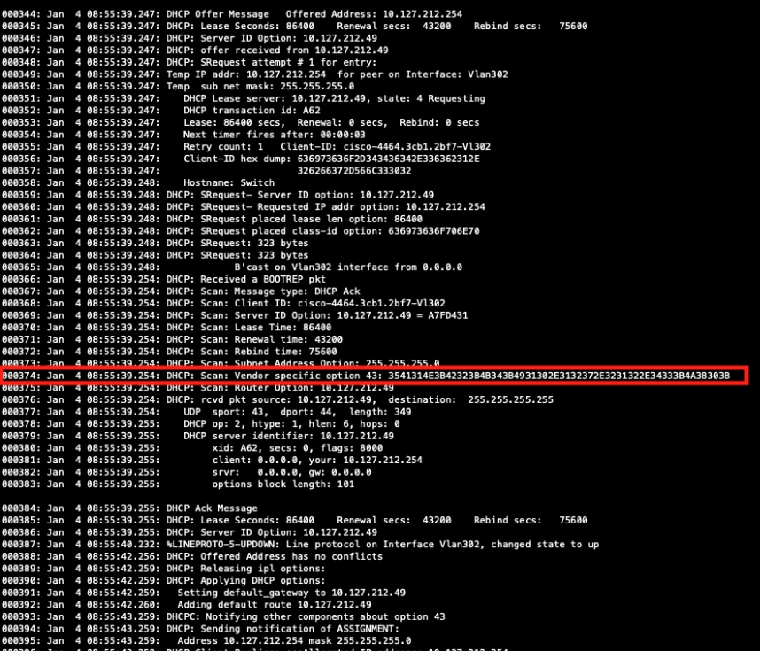DHCP logs