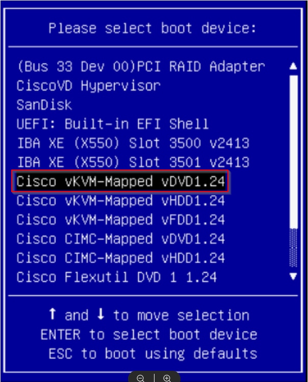 Select boot device