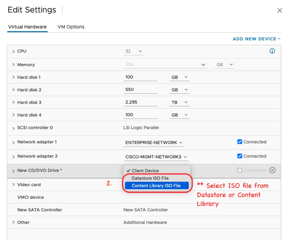 ESXi Iso file selection