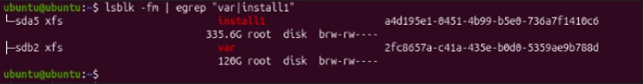 lsblk output