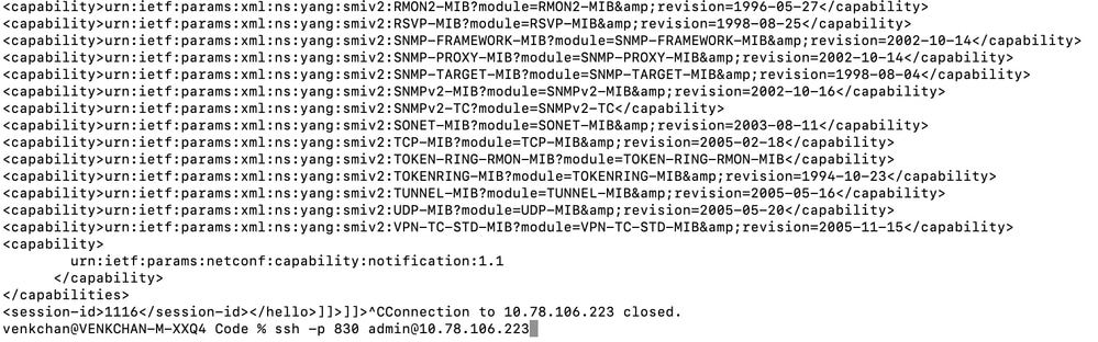 Netconf Response Log