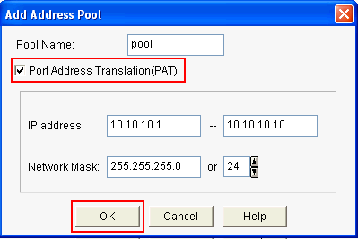 Check Port Address Translation (PAT)